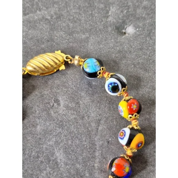 Vintage Original Murano Millefiori Art Glass Bead Necklace & Bracelet - Picture 13 of 16